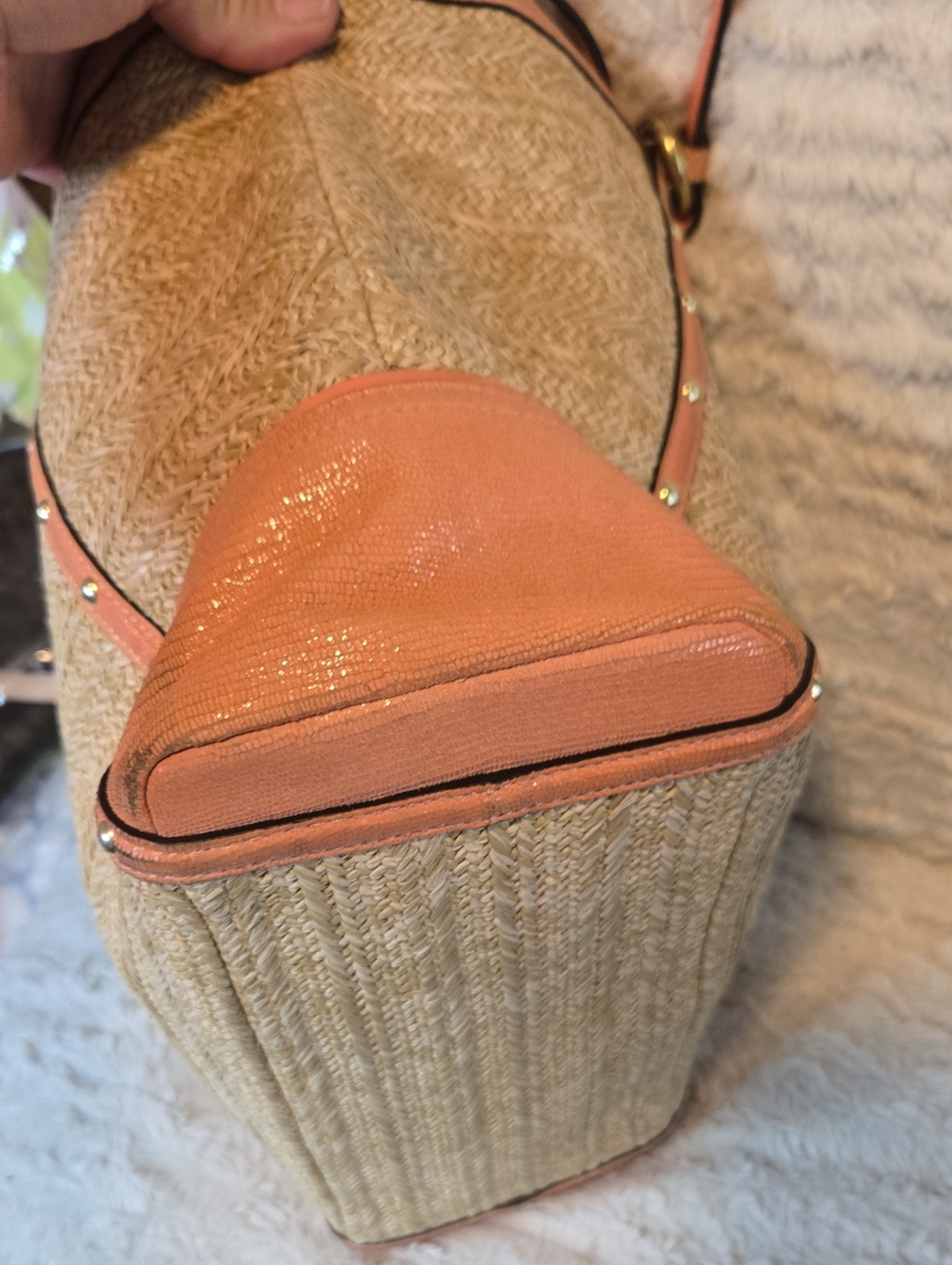 Coach Alexandra Woven Straw Tote Bag - Picture 5 of 10